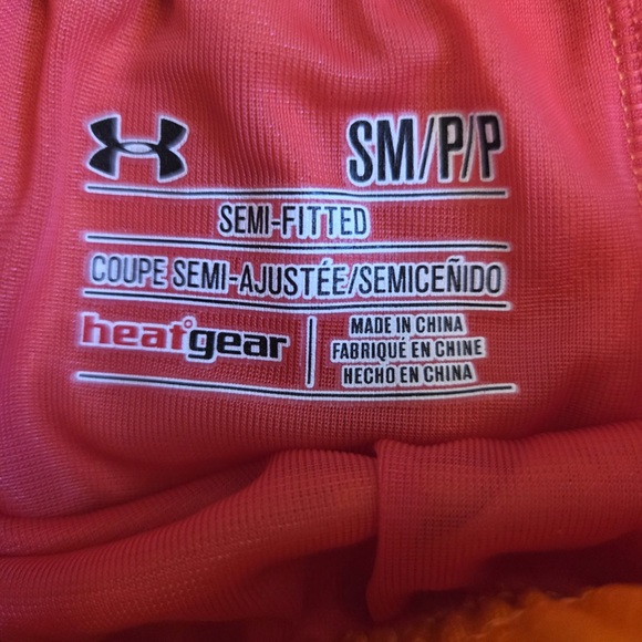 Under Armour heat Gear Women's Vibrant Orange Athletic Shorts - Picture 4 of 5